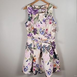 Nwt Danny & Nicole Floral Fit & Flare Dress Size 18